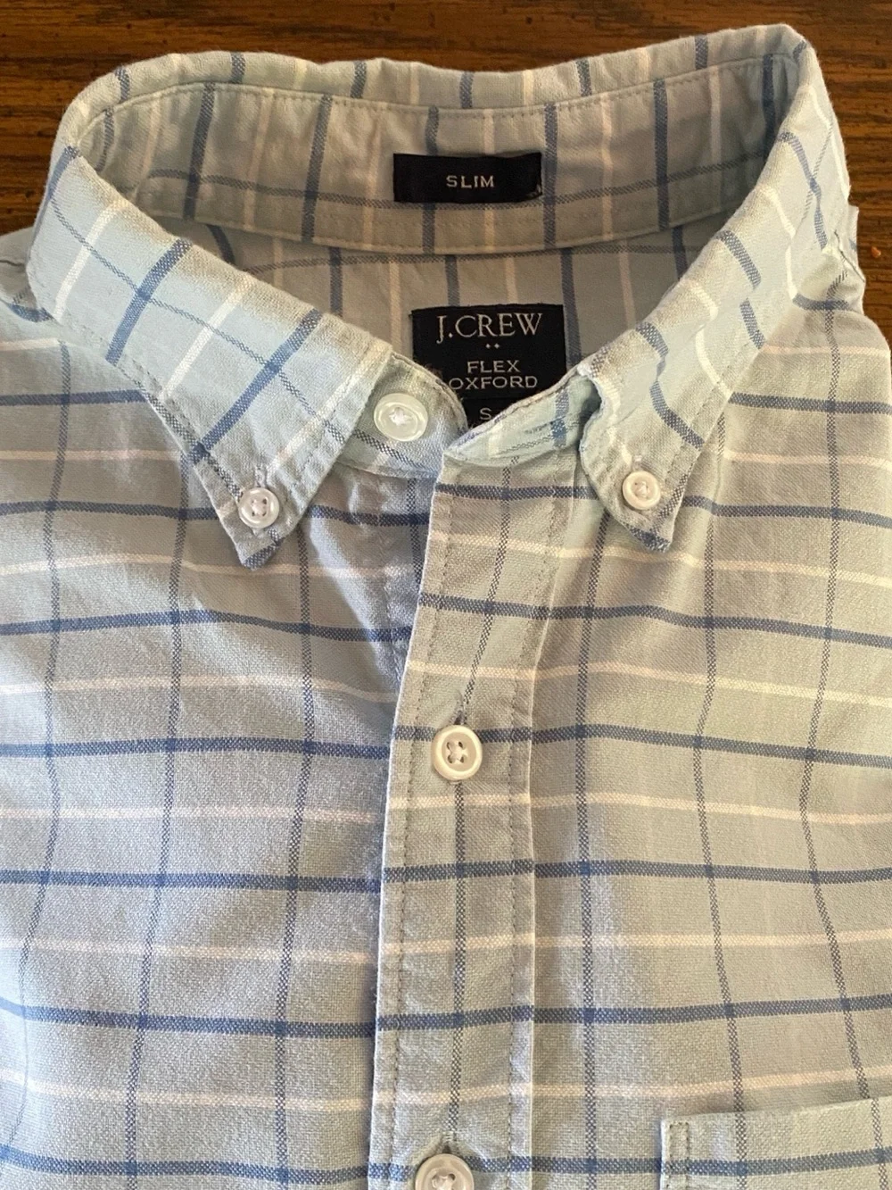 J.Crew Reimagined Plaid Flannel Shirt Slim Fit - Blue/White Check